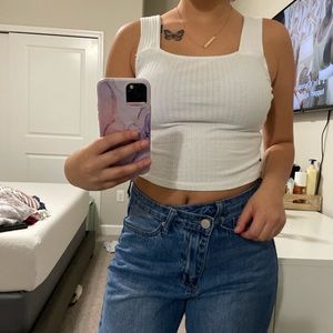 Ripped white tank top